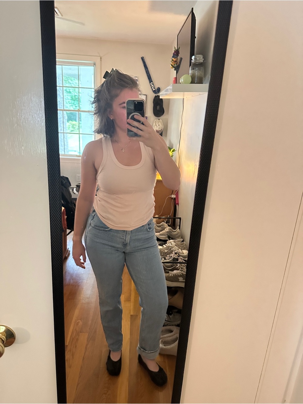 Abercrombie & Fitch Curve Love 90s Straight Mid Rise Jean Medium Blue Wash